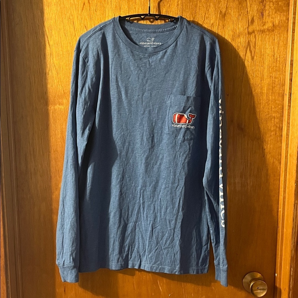 Vineyard Vines Men's Long Sleeve Tee Football Design XS